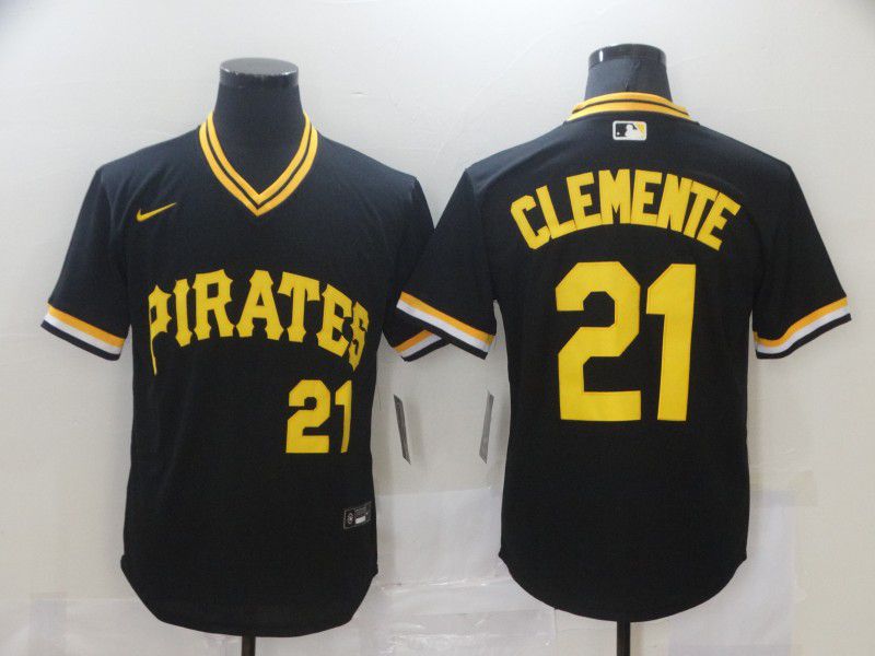 Men Pittsburgh Pirates #21 Clemente Black Game Nike MLB Jerseys